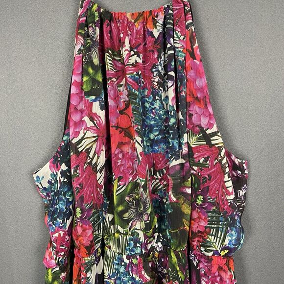 Lane Bryant Floral Gauze Sundress Sz 22/24 Spaghetti Strap Summer Dress Flowy - Picture 2 of 11